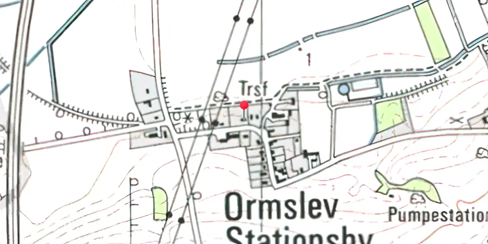 Historisk kort over Ormslev Station Historisk kort over Ormslev Station