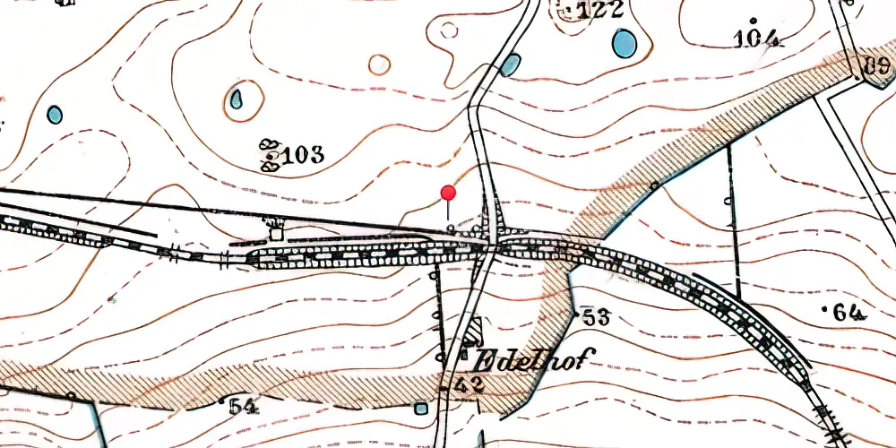 Historisk kort over Edelhofvejen Trinbræt