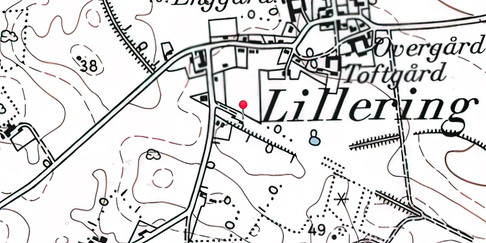 Historisk kort over Lillering Station
