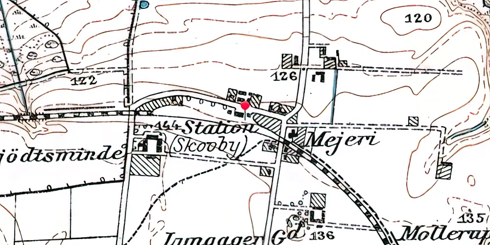 Historisk kort over Skovby Station