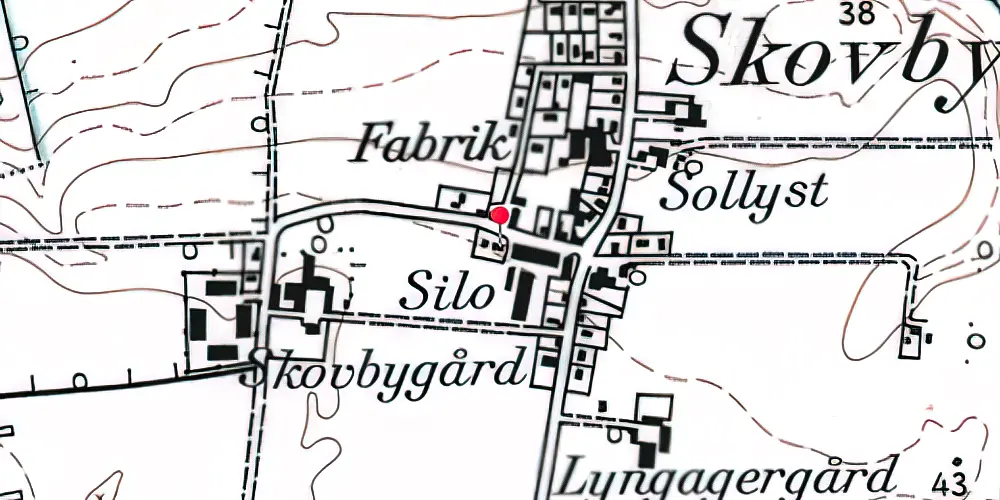 Historisk kort over Skovby Station