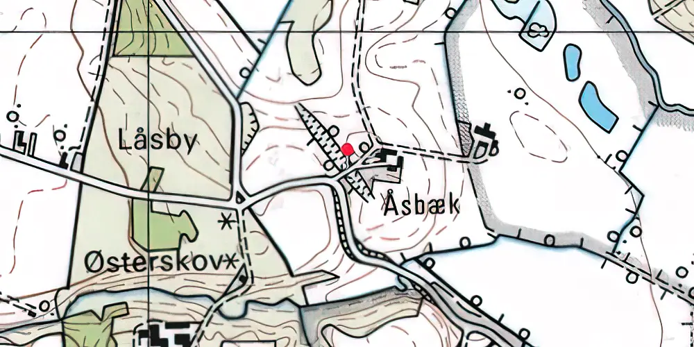 Historisk kort over Aasbækbro Trinbræt Historisk kort over Aasbækbro Trinbræt