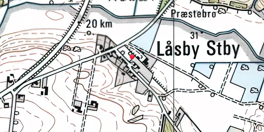 Historisk kort over Låsby Station