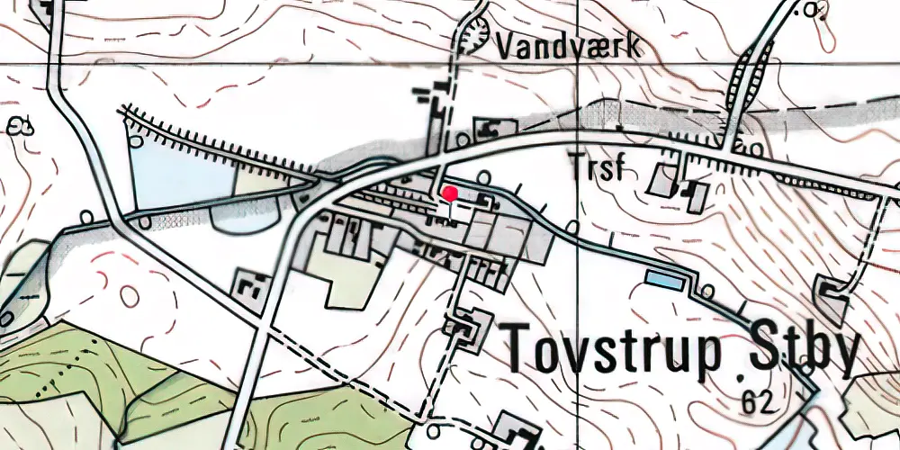 Historisk kort over Toustrup Station