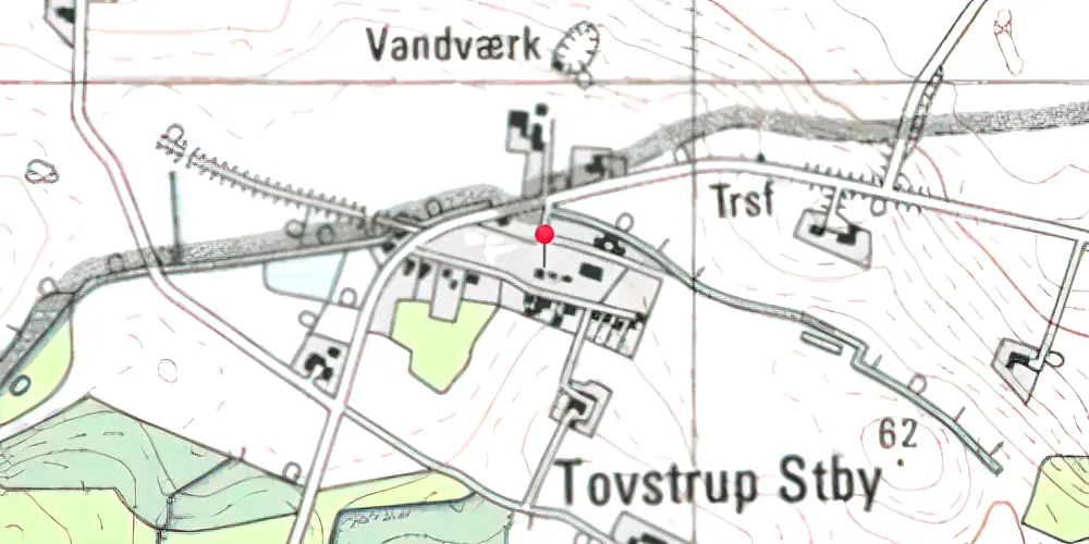 Historisk kort over Toustrup Station