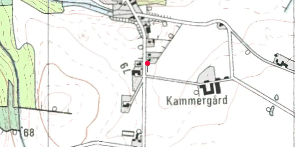 Historisk kort over Røgen Forsamlingshus (Røgenvejen) Trinbræt