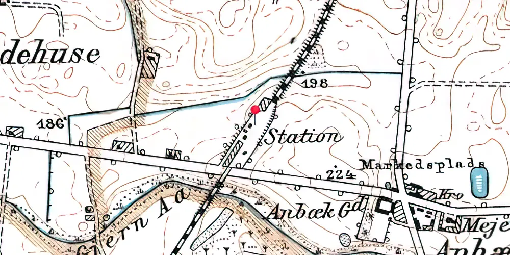 Historisk kort over Anbæk Station Historisk kort over Anbæk Station
