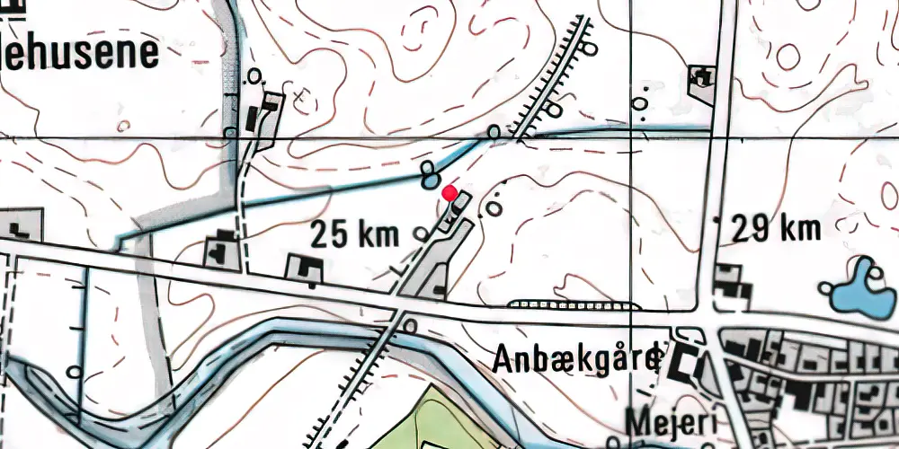 Historisk kort over Anbæk Station Historisk kort over Anbæk Station