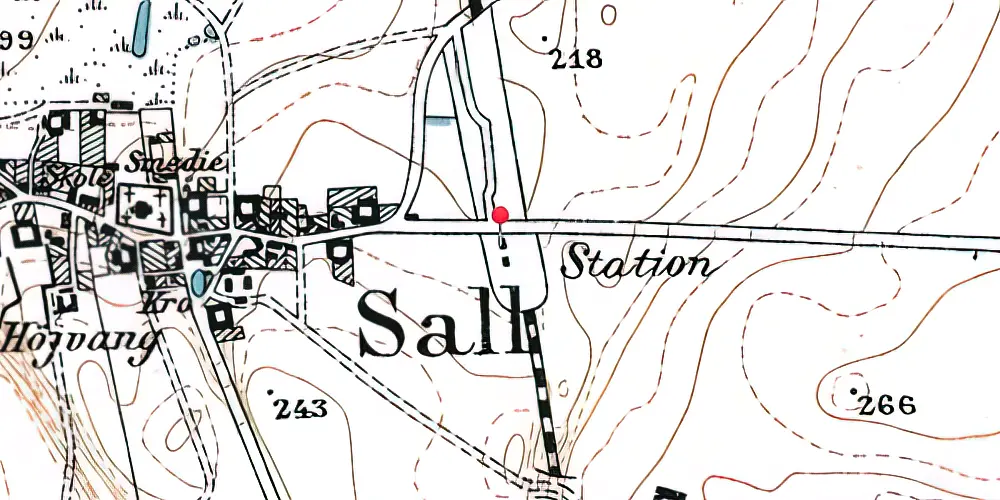Historisk kort over Sall Station Historisk kort over Sall Station