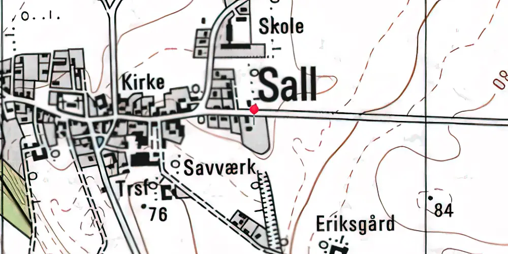 Historisk kort over Sall Station Historisk kort over Sall Station