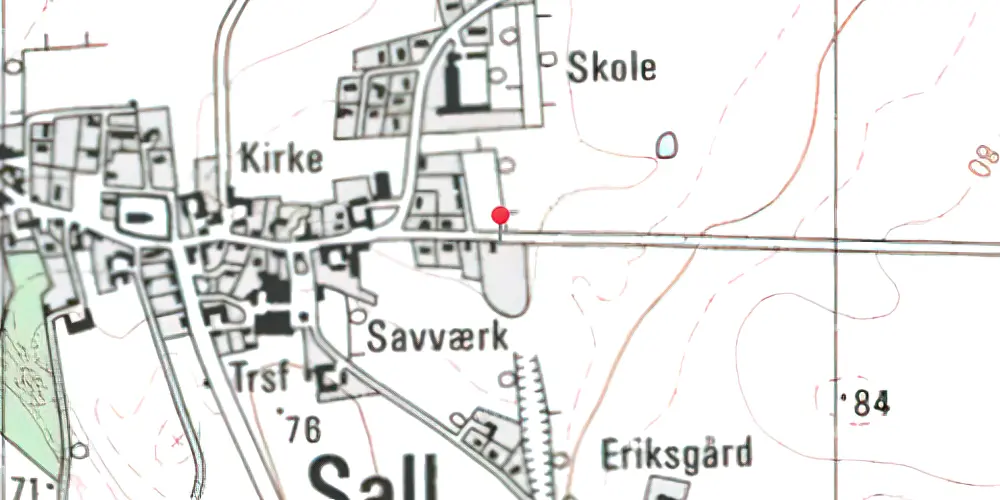 Historisk kort over Sall Station Historisk kort over Sall Station