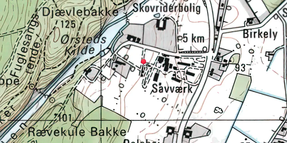 Historisk kort over Almindingen Station Historisk kort over Almindingen Station