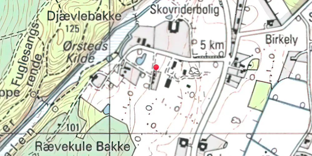 Historisk kort over Almindingen Station Historisk kort over Almindingen Station