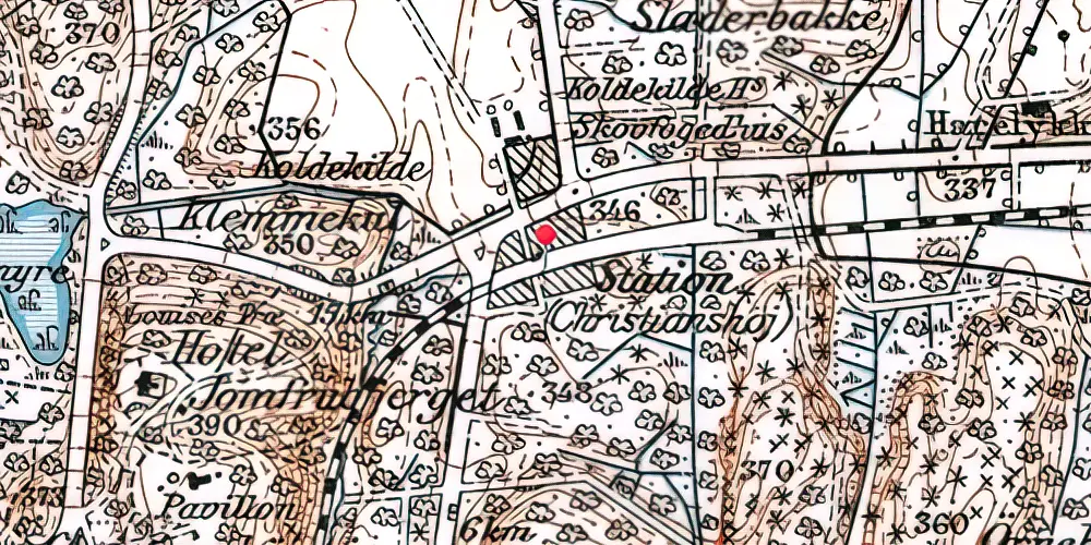 Historisk kort over Christianshøj Trinbræt med Sidespor Historisk kort over Christianshøj Trinbræt med Sidespor