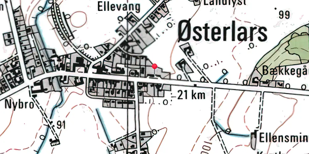 Historisk kort over Østerlars Station