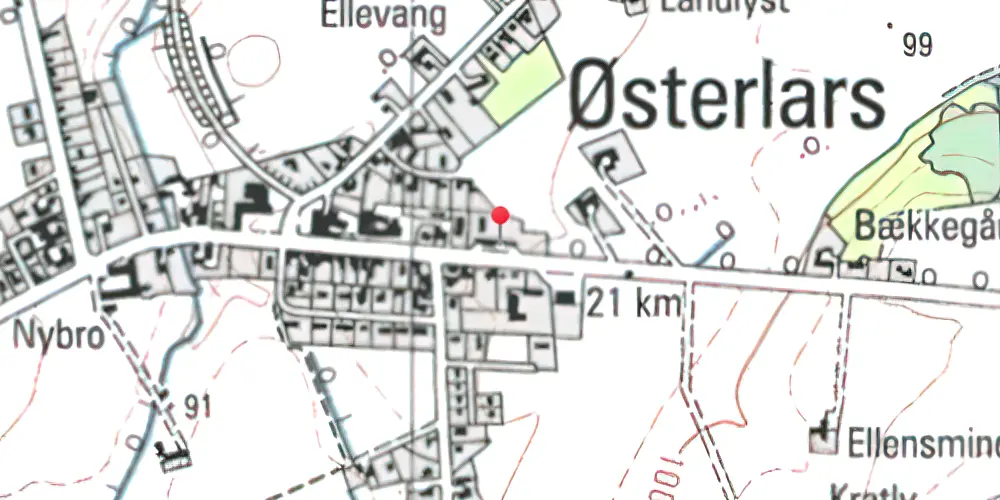 Historisk kort over Østerlars Station