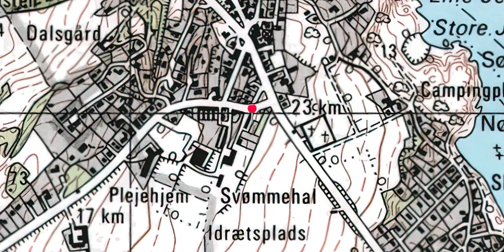 Historisk kort over Gudhjem Station Historisk kort over Gudhjem Station