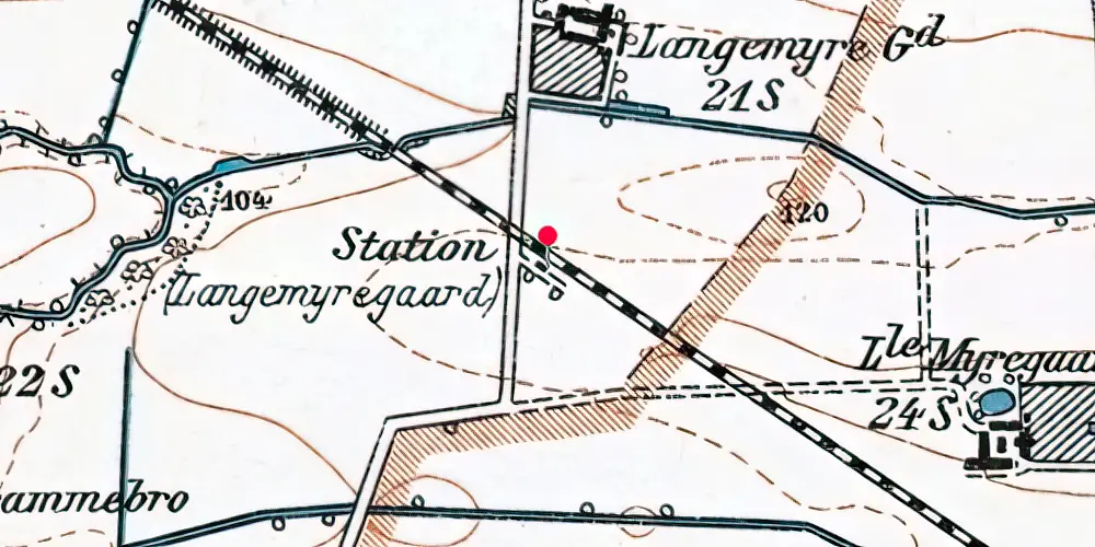 Historisk kort over Langemyregård Sidespor