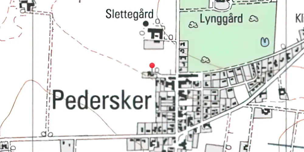 Historisk kort over Pedersker Station Historisk kort over Pedersker Station