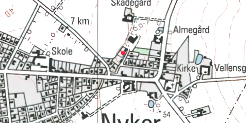 Historisk kort over Nyker Station Historisk kort over Nyker Station