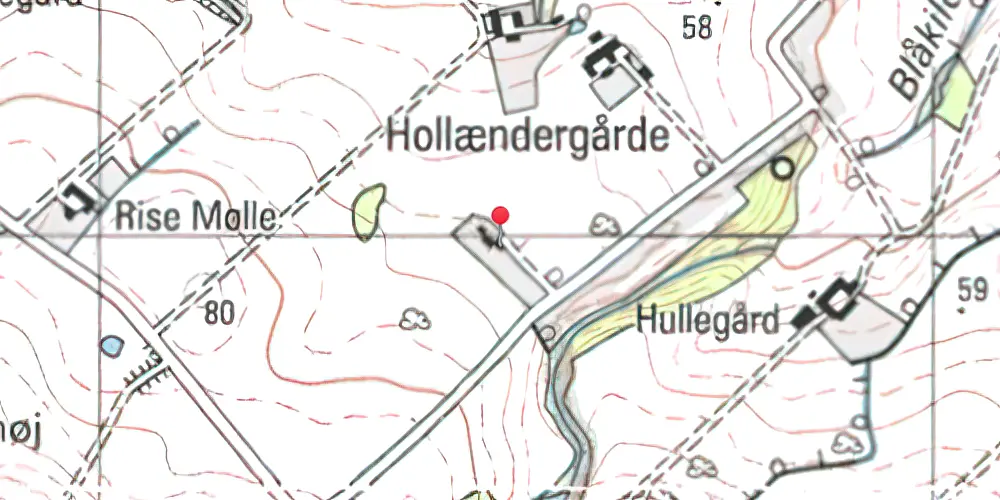 Historisk kort over Humledal Station Historisk kort over Humledal Station
