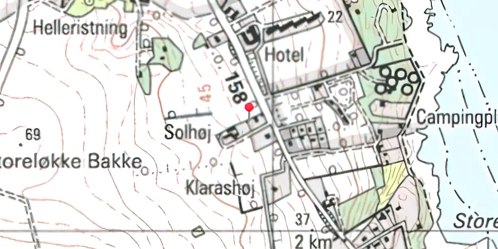 Historisk kort over Sandkås Trinbræt Historisk kort over Sandkås Trinbræt