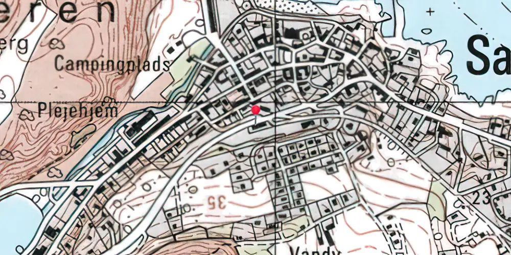 Historisk kort over Sandvig Station Historisk kort over Sandvig Station