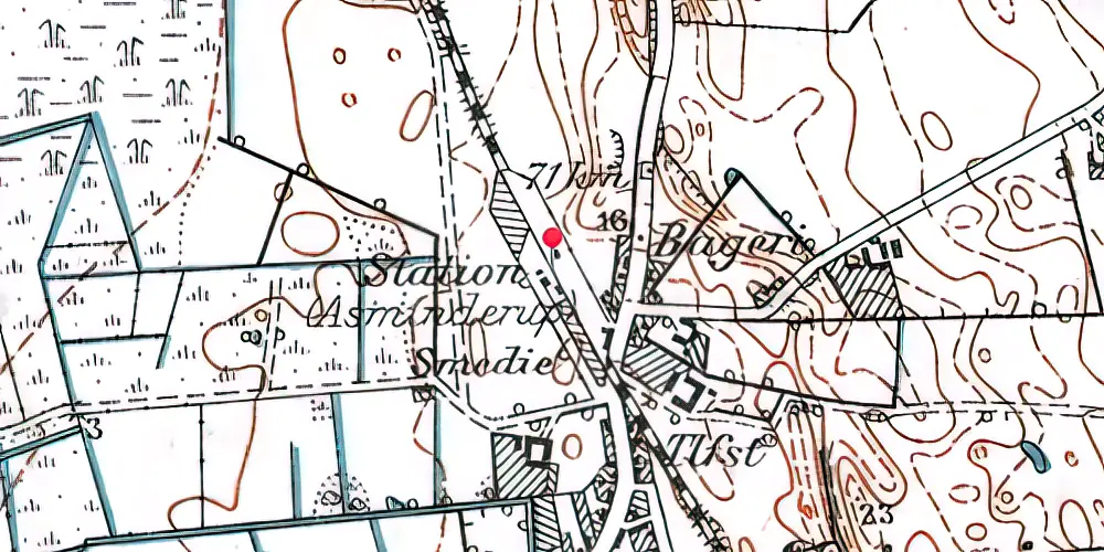 Historisk kort over Nørre Asmindrup Station Historisk kort over Nørre Asmindrup Station