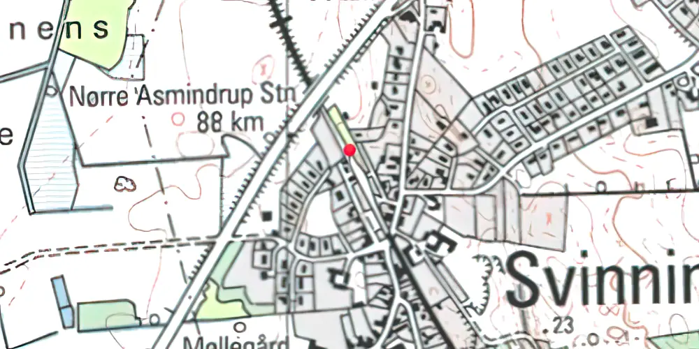 Historisk kort over Nørre Asmindrup Station Historisk kort over Nørre Asmindrup Station