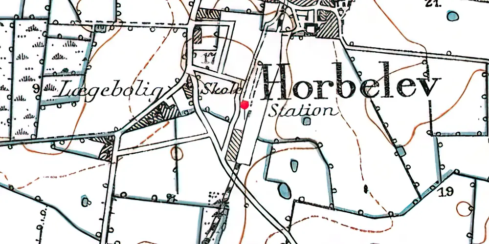 Historisk kort over Horbelev Station Historisk kort over Horbelev Station