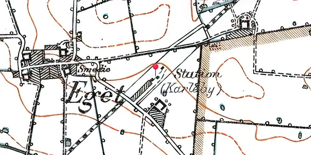 Historisk kort over Karleby Station Historisk kort over Karleby Station