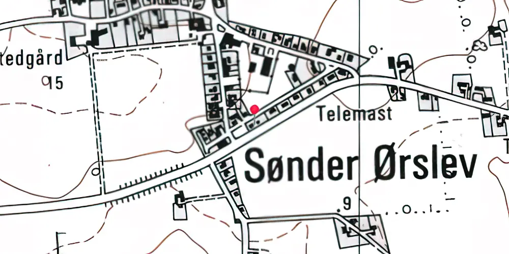 Historisk kort over Sønder Ørslev Station Historisk kort over Sønder Ørslev Station