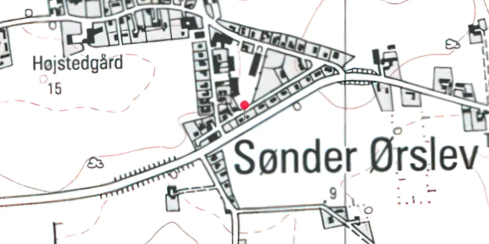 Historisk kort over Sønder Ørslev Station Historisk kort over Sønder Ørslev Station