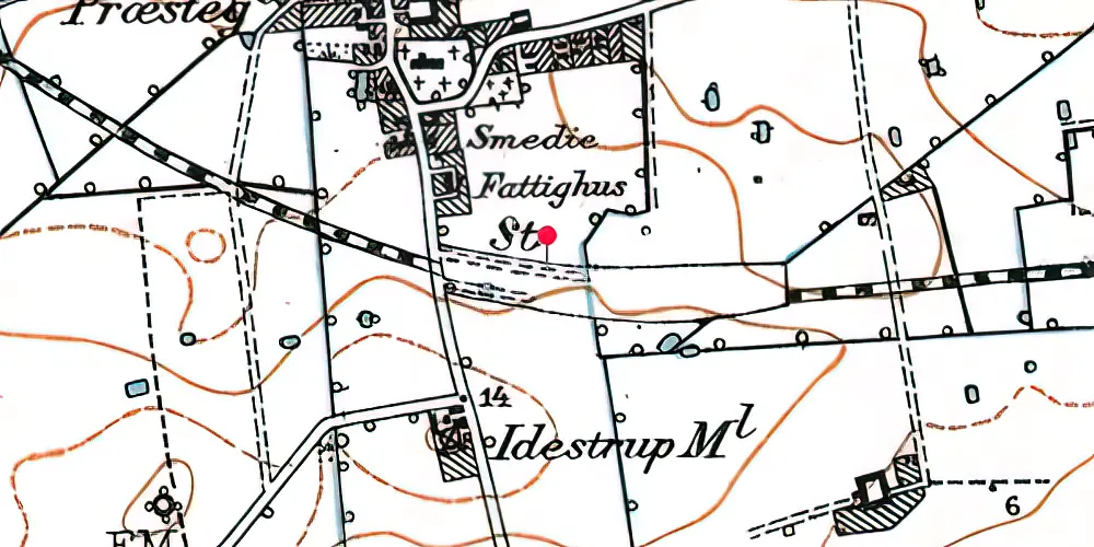 Historisk kort over Idestrup Holdeplads Historisk kort over Idestrup Holdeplads