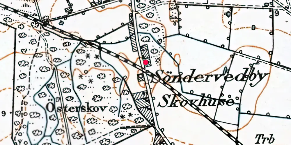 Historisk kort over Sønder Vedby Trinbræt Historisk kort over Sønder Vedby Trinbræt