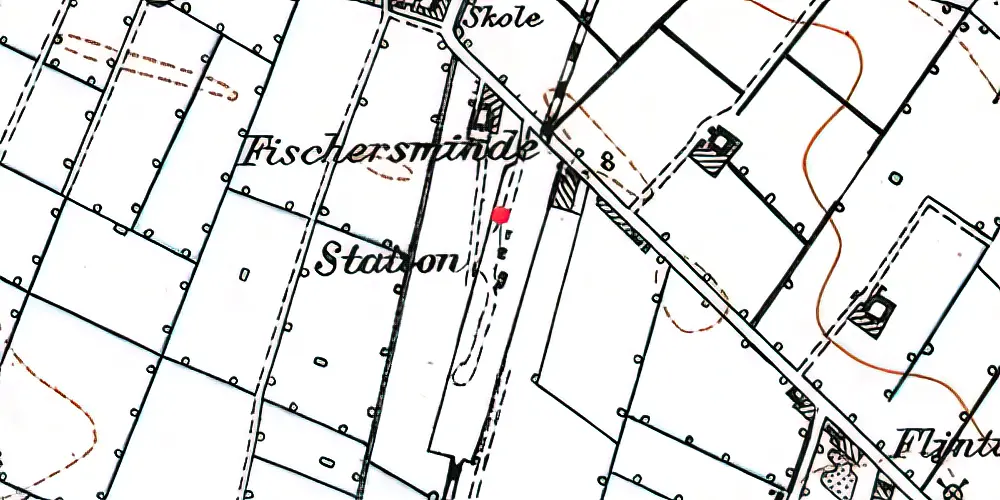 Historisk kort over Flintinge Station Historisk kort over Flintinge Station
