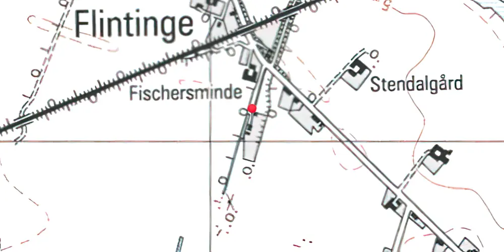 Historisk kort over Flintinge Station Historisk kort over Flintinge Station