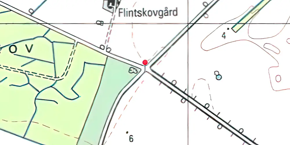 Historisk kort over Fuglsang Trinbræt med Sidespor Historisk kort over Fuglsang Trinbræt med Sidespor