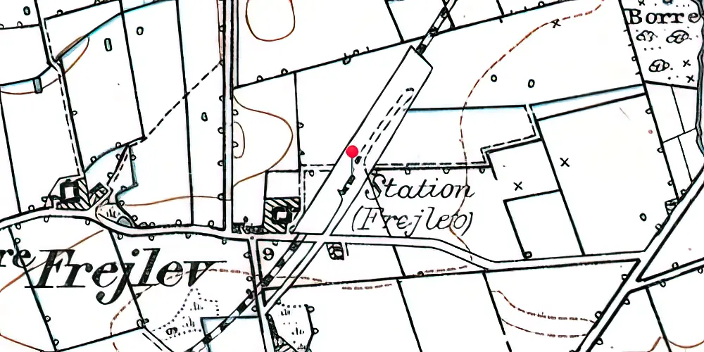 Historisk kort over Frejlev Station Historisk kort over Frejlev Station