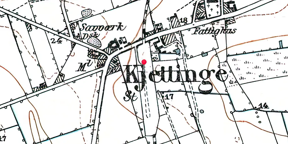 Historisk kort over Kettinge Billetsalgssted Historisk kort over Kettinge Billetsalgssted