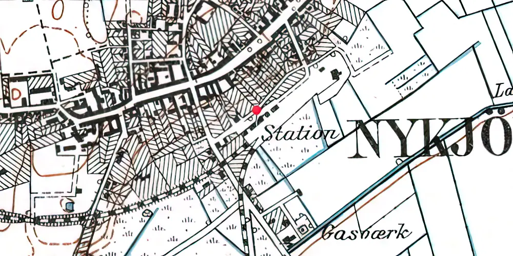 Historisk kort over Nykøbing Sjælland Station Historisk kort over Nykøbing Sjælland Station