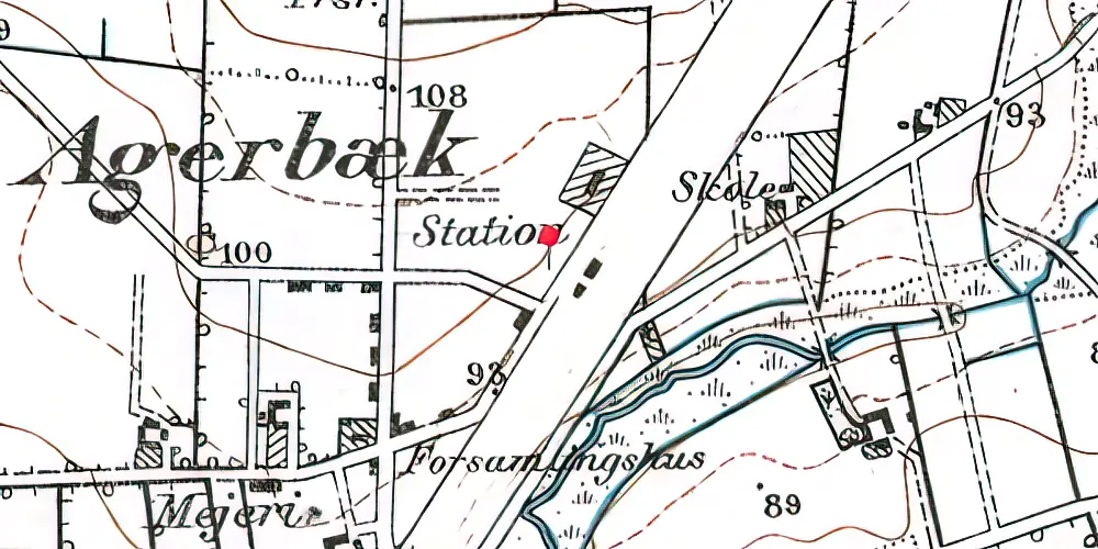 Historisk kort over Agerbæk Station Historisk kort over Agerbæk Station