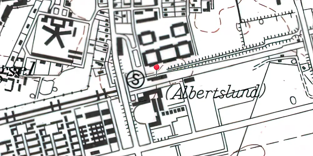 Historisk kort over Albertslund S-togstrinbræt Historisk kort over Albertslund S-togstrinbræt