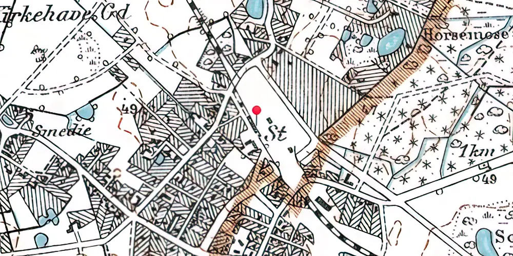 Historisk kort over Allerød Station