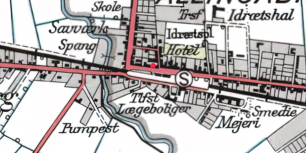 Historisk kort over Allingåbro Station Historisk kort over Allingåbro Station
