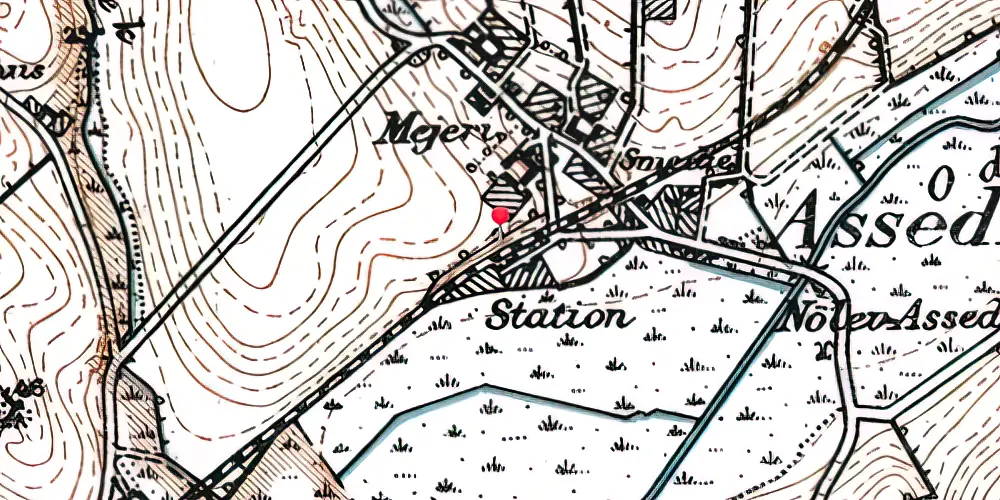 Historisk kort over Assedrup Station [1884-2016]