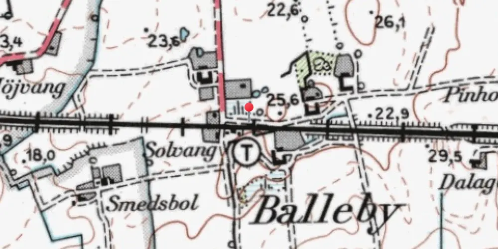 Historisk kort over Balleby Trinbræt