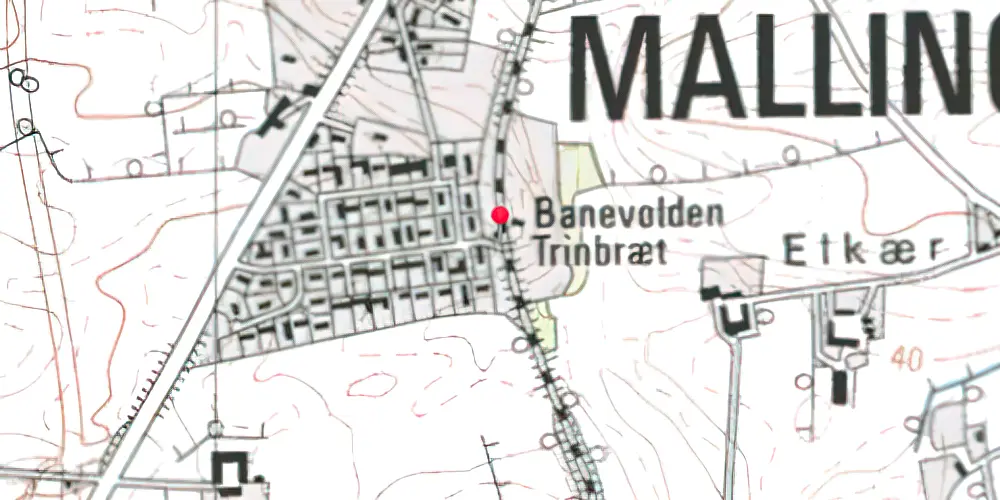 Historisk kort over Banevolden Trinbræt Historisk kort over Banevolden Trinbræt