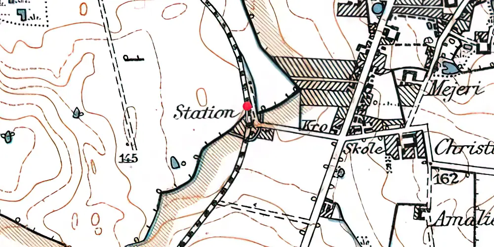 Historisk kort over Beder Station [1884-2002]