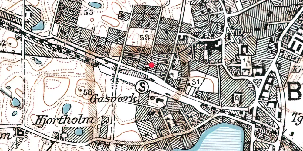 Historisk kort over Birkerød Station